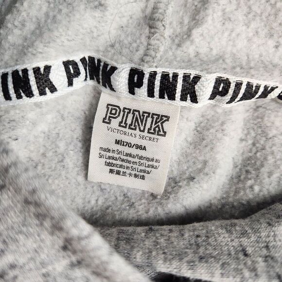 PINK VS Pullover Hoodie Women's Size Medium Gray Light Sweatshirt - Picture 12 of 13